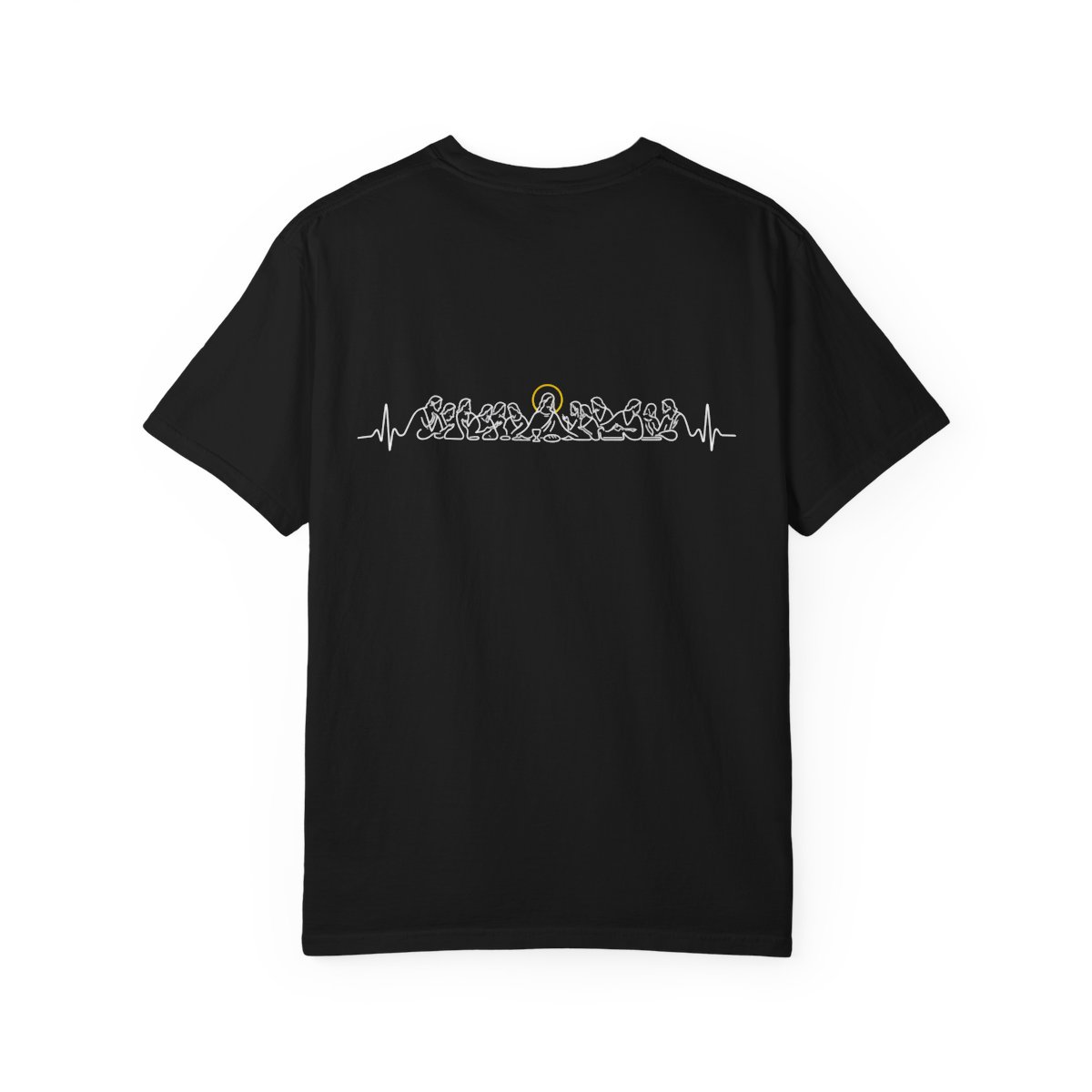 Back view with Last Supper heartbeat artwork